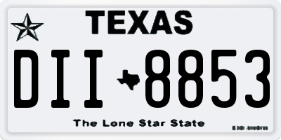 TX license plate DII8853
