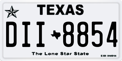 TX license plate DII8854