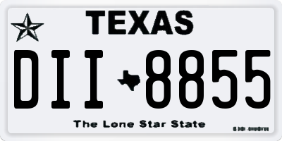 TX license plate DII8855