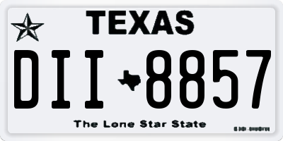 TX license plate DII8857