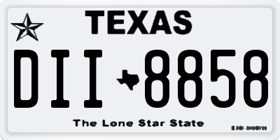 TX license plate DII8858