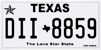 TX license plate DII8859