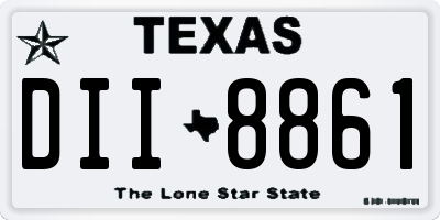 TX license plate DII8861