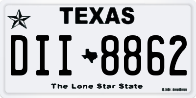 TX license plate DII8862