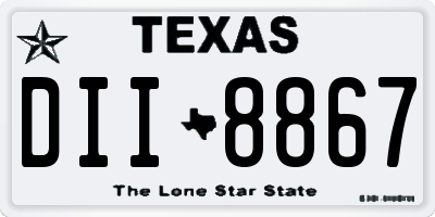 TX license plate DII8867