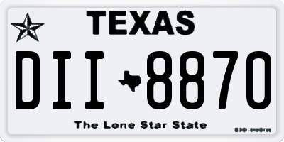 TX license plate DII8870