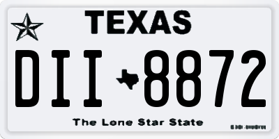 TX license plate DII8872