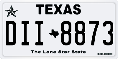 TX license plate DII8873