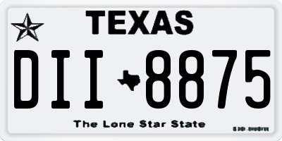 TX license plate DII8875