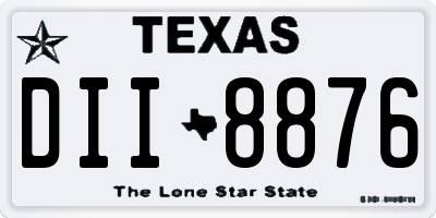 TX license plate DII8876