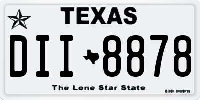 TX license plate DII8878