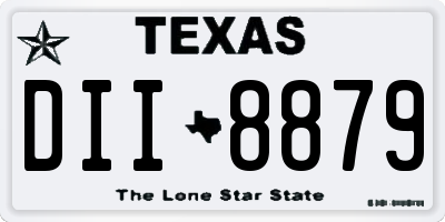 TX license plate DII8879