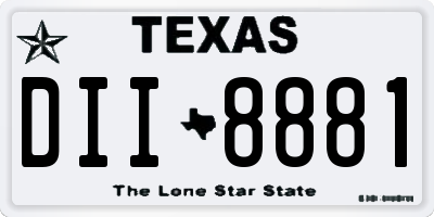 TX license plate DII8881