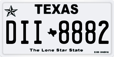 TX license plate DII8882
