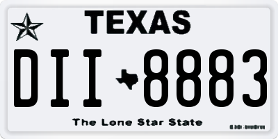 TX license plate DII8883