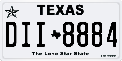 TX license plate DII8884
