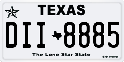 TX license plate DII8885