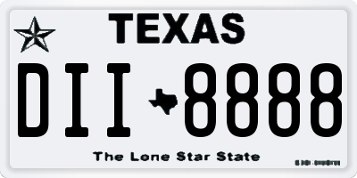 TX license plate DII8888