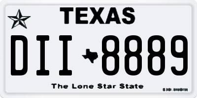 TX license plate DII8889