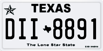 TX license plate DII8891