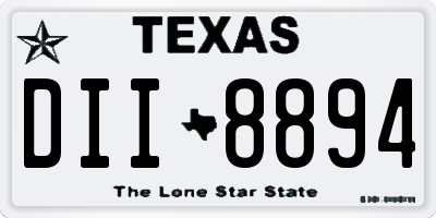 TX license plate DII8894