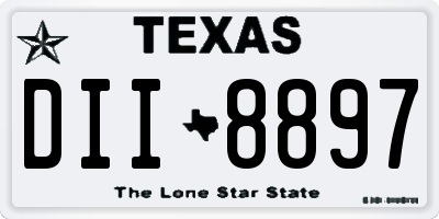 TX license plate DII8897
