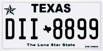TX license plate DII8899