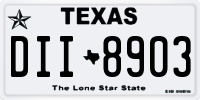 TX license plate DII8903