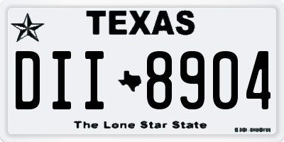 TX license plate DII8904