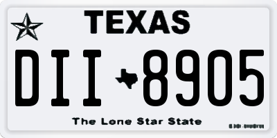 TX license plate DII8905
