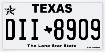 TX license plate DII8909