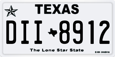 TX license plate DII8912