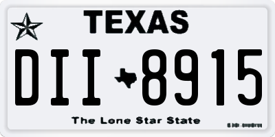 TX license plate DII8915