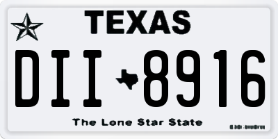TX license plate DII8916