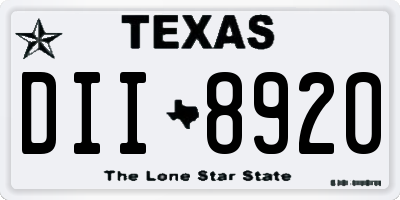 TX license plate DII8920