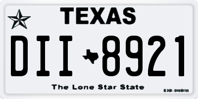 TX license plate DII8921
