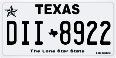 TX license plate DII8922
