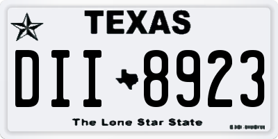 TX license plate DII8923
