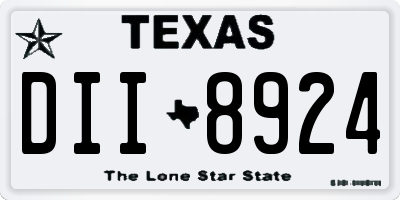 TX license plate DII8924