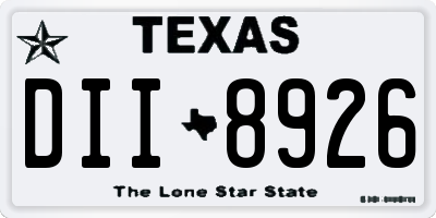 TX license plate DII8926