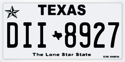TX license plate DII8927