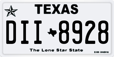 TX license plate DII8928