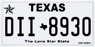 TX license plate DII8930