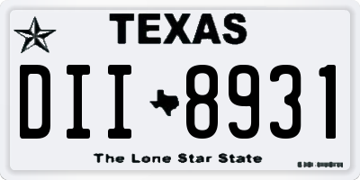 TX license plate DII8931