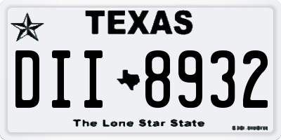 TX license plate DII8932