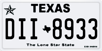 TX license plate DII8933