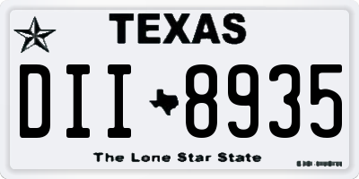 TX license plate DII8935