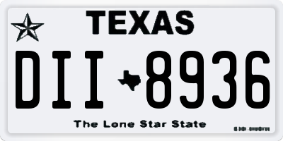 TX license plate DII8936