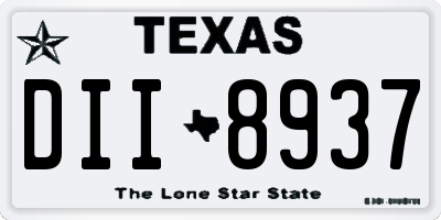 TX license plate DII8937