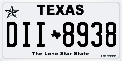 TX license plate DII8938